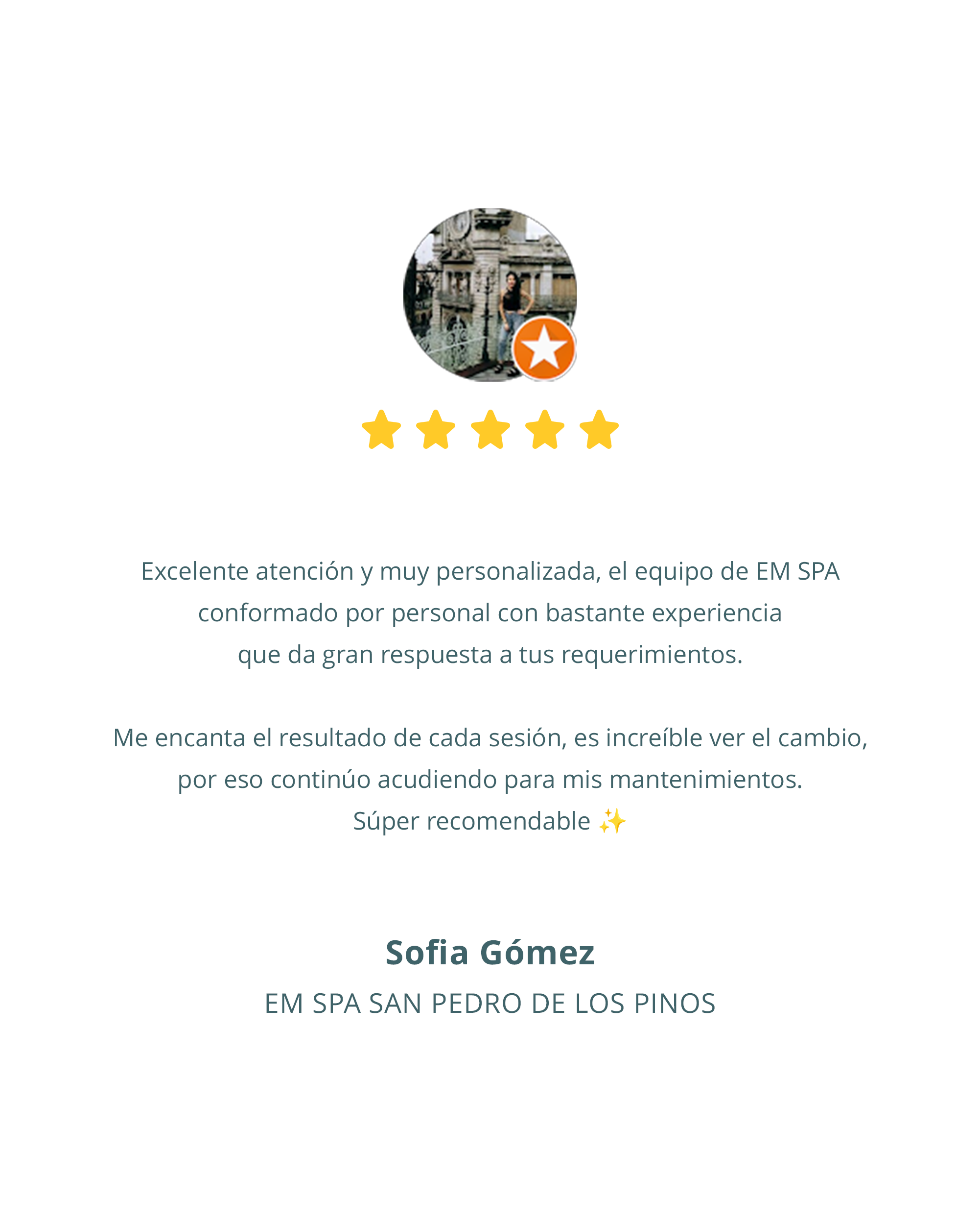 Sobre Nosotros testimonio home clientes sofia gomez