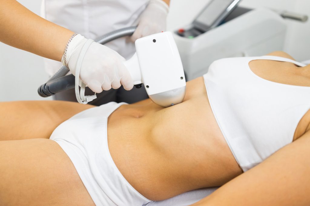 woman on laser hair removal procedure